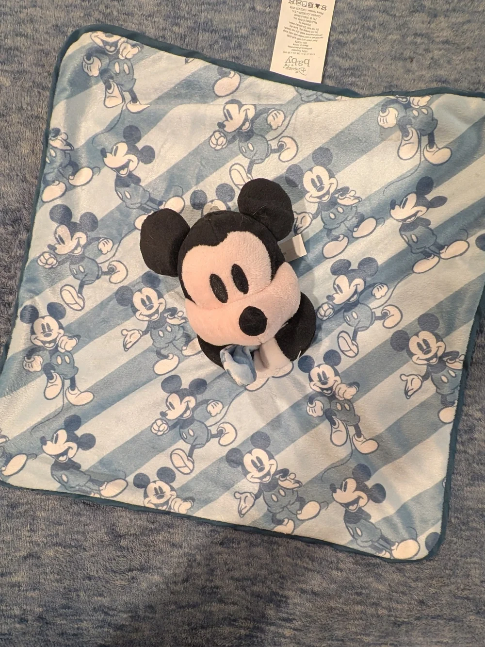 Disney Baby NWOT Blue Mickey Mouse Plush Lovey Blanket